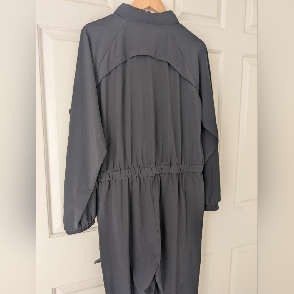 Athleta "Dipsea" Romper Front Zipper Striped Black Jumpsuit size 12 - Picture 10 of 15